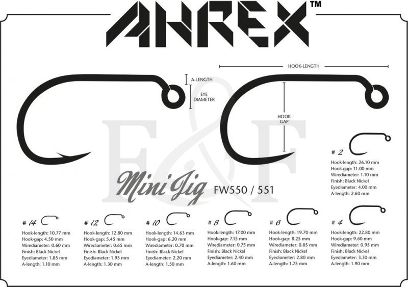 Ahrex® FW551 Mini Jig Barbless, Ahrex Fly Hooks - Fly and Flies