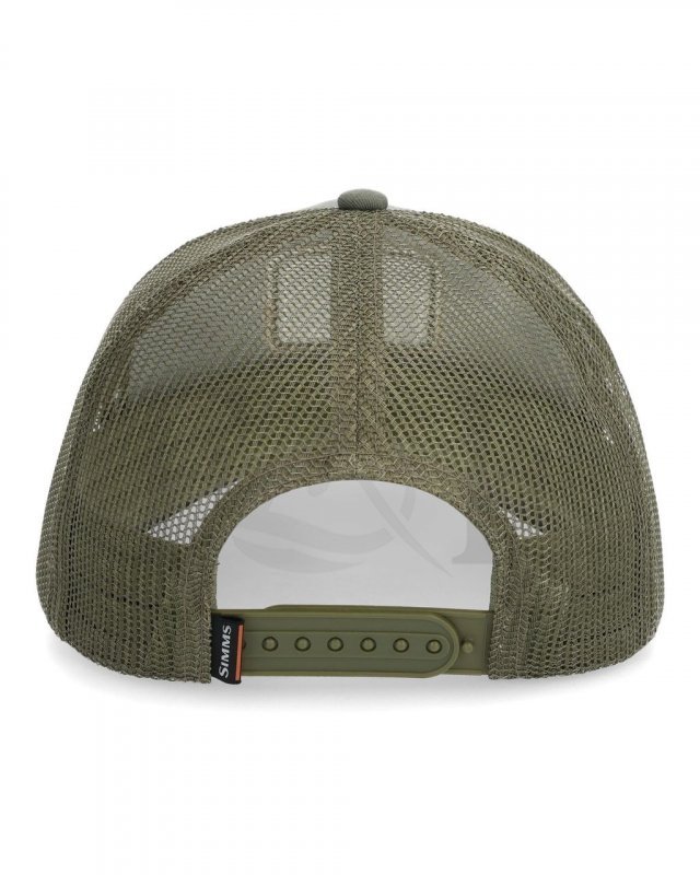 Simms® Double Haul Icon Trucker Smokey Olive, Hats & Caps - Fly and Flies