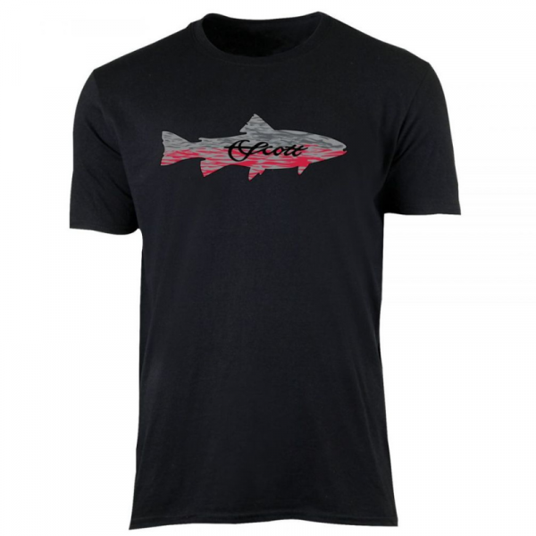 Scott® Grey/red Trout on Black T-shirt