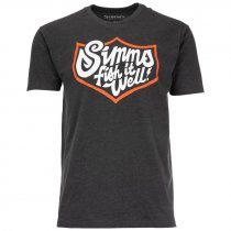 Simms® Fish It Well Badge T-Shirt - Charcoal Heather - S