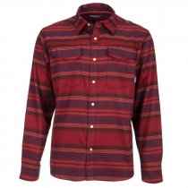 Simms® Gallatin Flannel Shirt - Auburn Red Stripe - 3XL