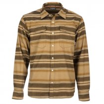 Simms® Gallatin Flannel Shirt - Dark Bronze Stripe - L