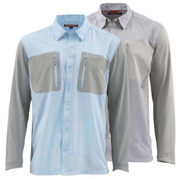 Simms GT TRICOMP Long Sleeve Shirt ~ NEW Cadet Blue  ~ Large ~ CLOSEOUT 