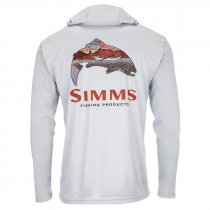Simms® Solar Tech Hoody Artist Series - Trout Logo Flame/Sterling - S