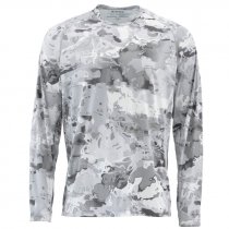 Simms® Solarflex Crewneck Shirt - Prints - Cloud Camo Grey - L