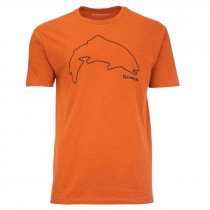 Simms® Trout Outline T-Shirt - Adobe Heather - 3XL