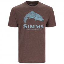 Simms® Wood Trout Fill T-Shirt - Brown Heather - 3XL