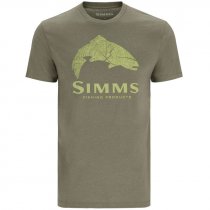 Simms® Wood Trout Fill T-Shirt - Military Heather - 3XL